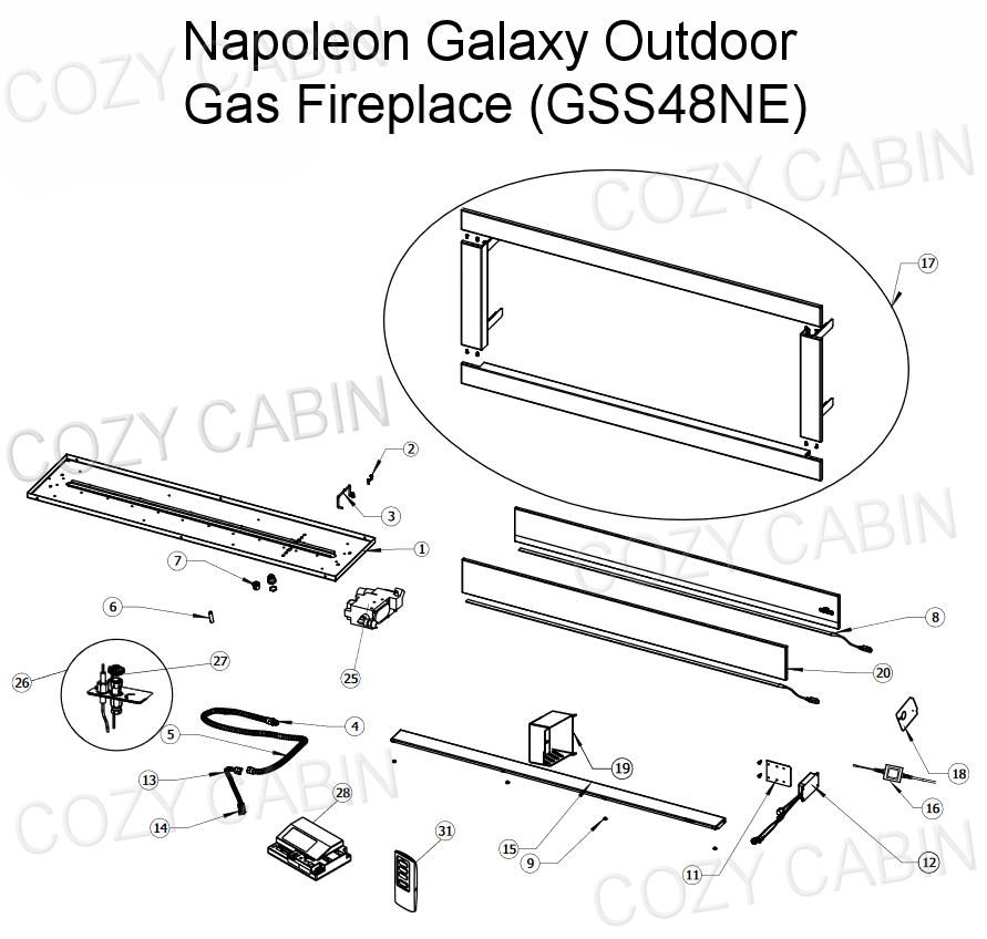 Napoleon Galaxy 48 Outdoor Natural Gas Fireplace (GSS48NE) #GSS48NE